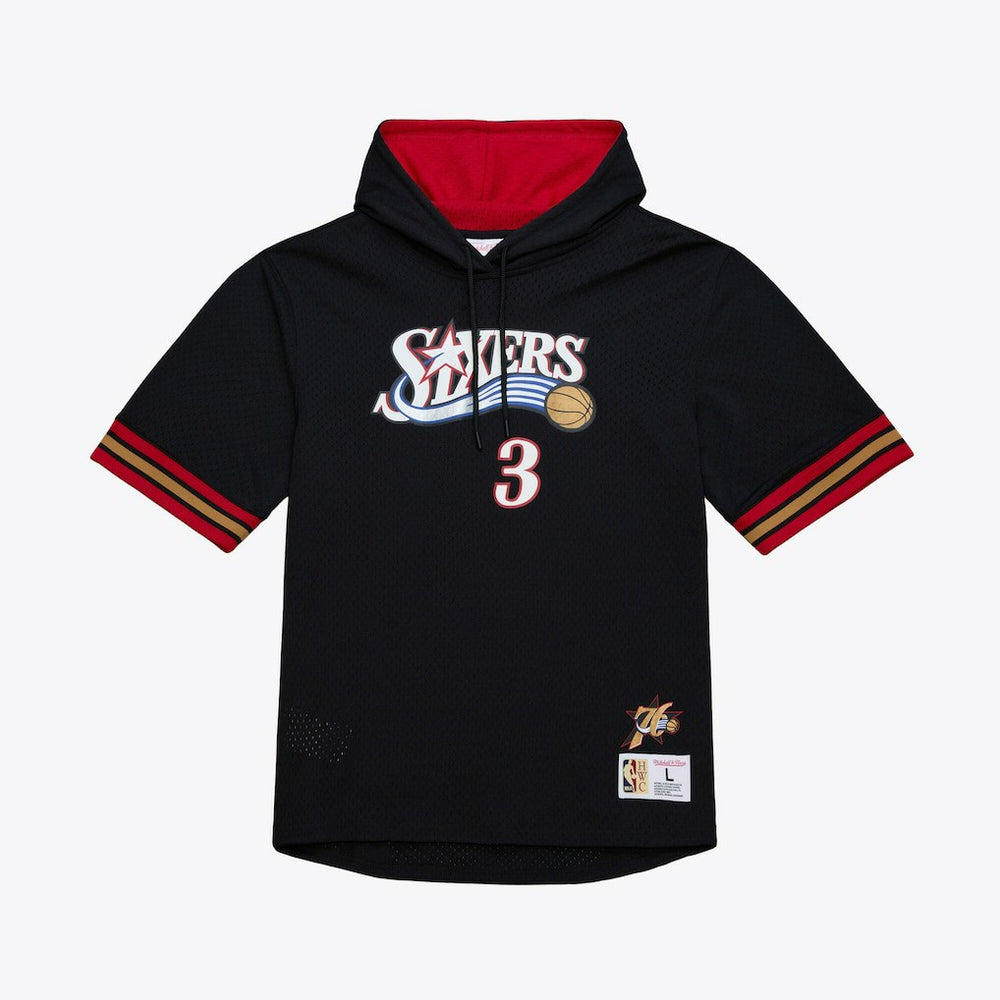 Allen Iverson Philadelphia 76ers Mesh Name & Number Short Sleeve Hoodie Online