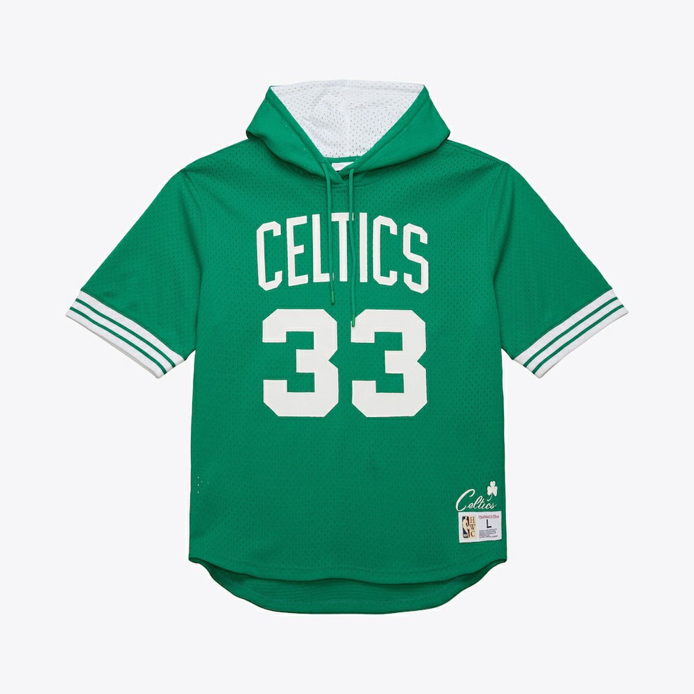 Larry Bird Boston Celtics Mesh Name & Number Short Sleeve Hoodie Online