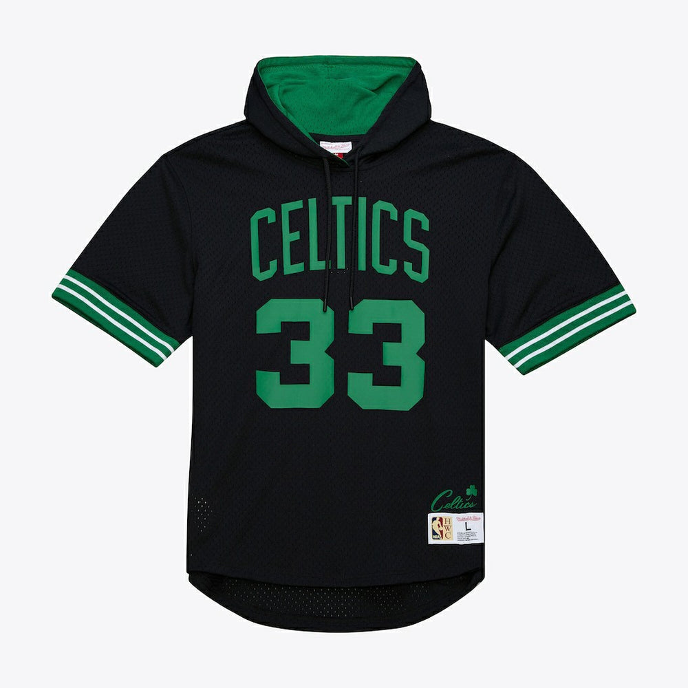 Larry Bird Boston Celtics Mesh Name & Number Short Sleeve Hoodie Online