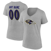 Baltimore Ravens Women's Team Authentic Personalized Name & Number V-Neck T-Shirt