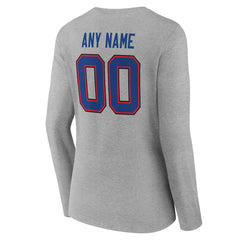Buffalo Bills Women's Team Authentic Personalized Name & Number Long Sleeve V-Neck T-Shirt