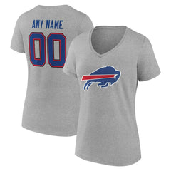 Buffalo Bills Women's Team Authentic Personalized Name & Number V-Neck T-Shirt
