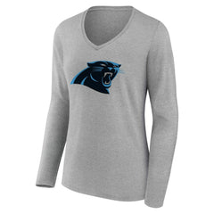 Carolina Panthers Women's Team Authentic Personalized Name & Number Long Sleeve V-Neck T-Shirt