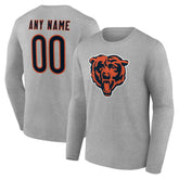 Chicago Bears Team Authentic Personalized Name & Number Long Sleeve T-Shirt