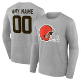 Cleveland Browns Team Authentic Personalized Name & Number Long Sleeve T-Shirt