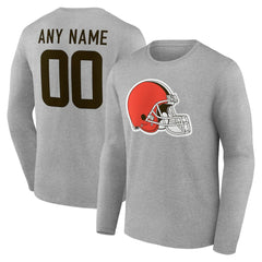 Cleveland Browns Team Authentic Personalized Name & Number Long Sleeve T-Shirt