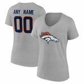 Denver Broncos Women's Team Authentic Personalized Name & Number V-Neck T-Shirt