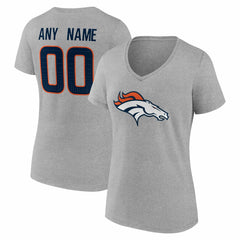 Denver Broncos Women's Team Authentic Personalized Name & Number V-Neck T-Shirt