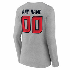 Houston Texans Women's Team Authentic Personalized Name & Number Long Sleeve V-Neck T-Shirt