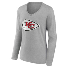 Kansas City Chiefs Women's Team Authentic Personalized Name & Number Long Sleeve V-Neck T-Shirt