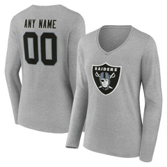Las Vegas Raiders Women's Team Authentic Personalized Name & Number Long Sleeve V-Neck T-Shirt