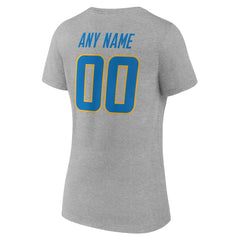 Los Angeles Chargers Women's Team Authentic Personalized Name & Number V-Neck T-Shirt