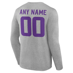 Minnesota Vikings Team Authentic Personalized Name & Number Long Sleeve T-Shirt