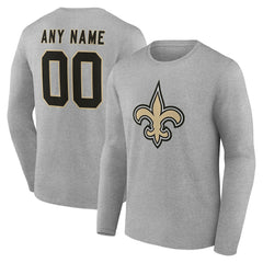 New Orleans Saints Team Authentic Personalized Name & Number Long Sleeve T-Shirt