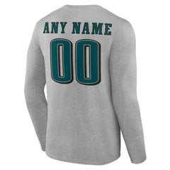Philadelphia Eagles Team Authentic Personalized Name & Number Long Sleeve T-Shirt