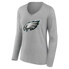 Philadelphia Eagles Women's Team Authentic Personalized Name & Number Long Sleeve V-Neck T-Shirt