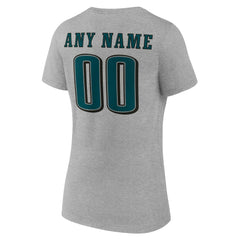 Philadelphia Eagles Women's Team Authentic Personalized Name & Number V-Neck T-Shirt