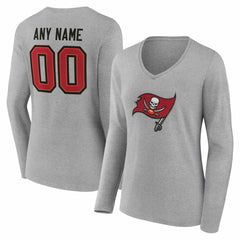 Tampa Bay Buccaneers Women's Team Authentic Personalized Name & Number Long Sleeve V-Neck T-Shirt