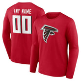 Atlanta Falcons Team Authentic Personalized Name & Number Long Sleeve T-Shirt