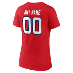 Buffalo Bills Women's Team Authentic Personalized Name & Number V-Neck T-Shirt