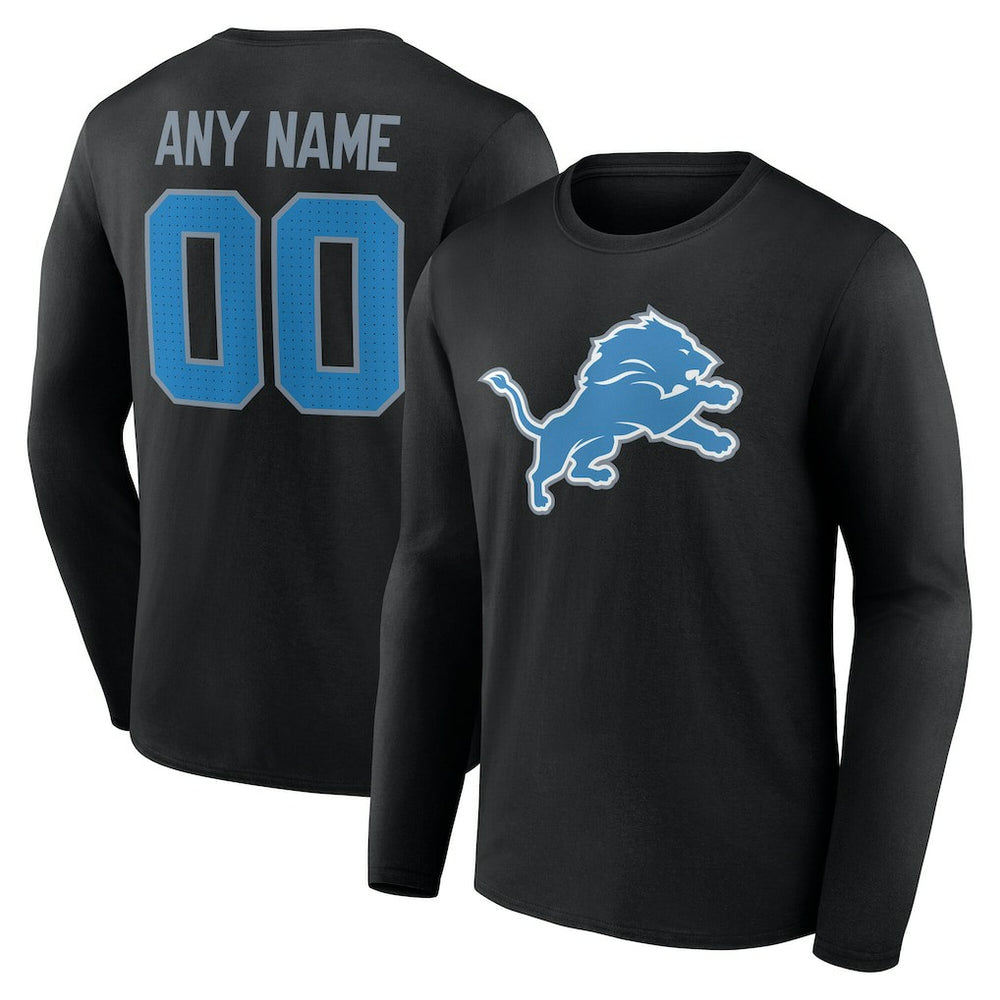 Detroit Lions Team Authentic Personalized Name & Number Long Sleeve T-Shirt