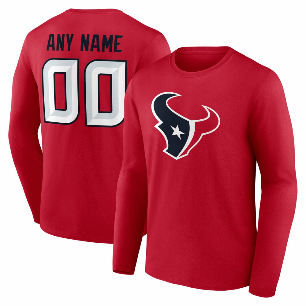 Houston Texans Team Authentic Personalized Name & Number Long Sleeve T-Shirt