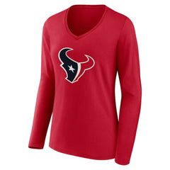 Houston Texans Women's Team Authentic Personalized Name & Number Long Sleeve V-Neck T-Shirt