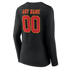 Kansas City Chiefs Women's Team Authentic Personalized Name & Number Long Sleeve V-Neck T-Shirt