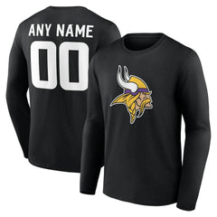 Minnesota Vikings Team Authentic Personalized Name & Number Long Sleeve T-Shirt