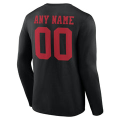 San Francisco 49ers Team Authentic Personalized Name & Number Long Sleeve T-Shirt