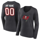 Tampa Bay Buccaneers Women's Team Authentic Personalized Name & Number Long Sleeve V-Neck T-Shirt