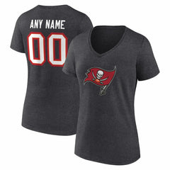 Tampa Bay Buccaneers Women's Team Authentic Personalized Name & Number V-Neck T-Shirt