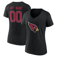 Arizona Cardinals Women's Team Authentic Personalized Name & Number V-Neck T-Shirt