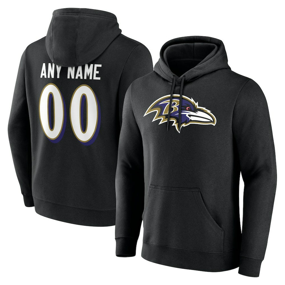 Baltimore Ravens Team Authentic Personalized Name & Number Hoodie