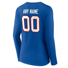 Buffalo Bills Women's Team Authentic Personalized Name & Number Long Sleeve V-Neck T-Shirt