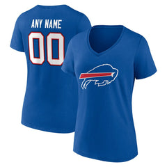 Buffalo Bills Women's Team Authentic Personalized Name & Number V-Neck T-Shirt