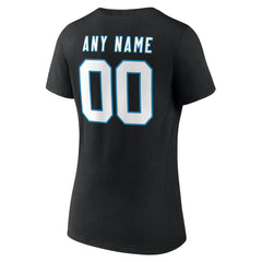 Carolina Panthers Women's Team Authentic Personalized Name & Number V-Neck T-Shirt