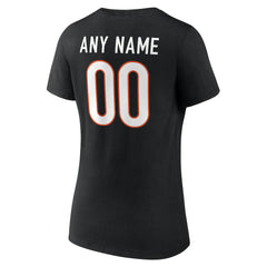 Cincinnati Bengals Women's Team Authentic Personalized Name & Number V-Neck T-Shirt