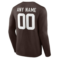 Cleveland Browns Team Authentic Personalized Name & Number Long Sleeve T-Shirt