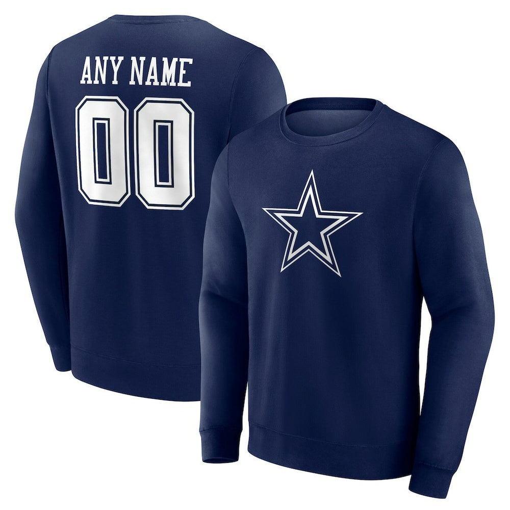 Dallas Cowboys Team Authentic Personalized Name & Number Sweatshirt