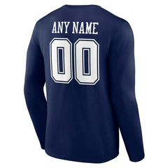Dallas Cowboys Team Authentic Personalized Name & Number Long Sleeve T-Shirt