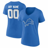 Detroit Lions Women's Team Authentic Personalized Name & Number V-Neck T-Shirt