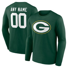 Green Bay Packers Team Authentic Personalized Name & Number Long Sleeve T-Shirt