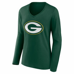 Green Bay Packers Women's Team Authentic Personalized Name & Number Long Sleeve V-Neck T-Shirt