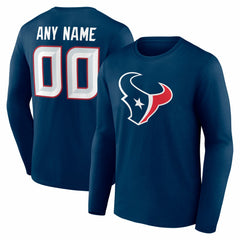 Houston Texans Team Authentic Personalized Name & Number Long Sleeve T-Shirt