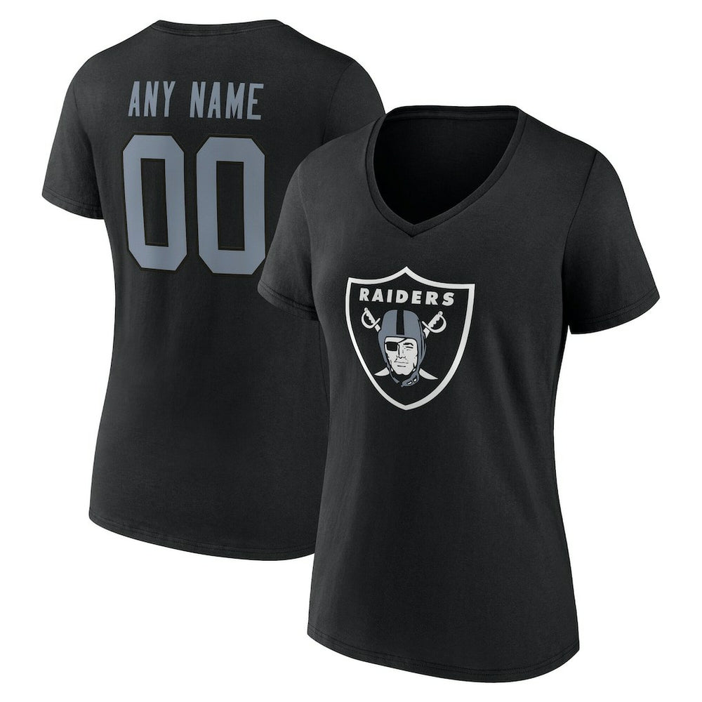 Las Vegas Raiders Women's Team Authentic Personalized Name & Number V-Neck T-Shirt