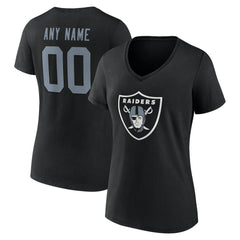 Las Vegas Raiders Women's Team Authentic Personalized Name & Number V-Neck T-Shirt
