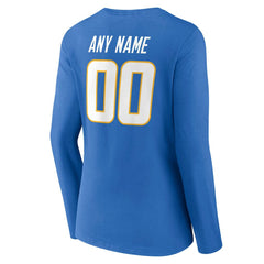 Los Angeles Chargers Women's Team Authentic Personalized Name & Number Long Sleeve V-Neck T-Shirt