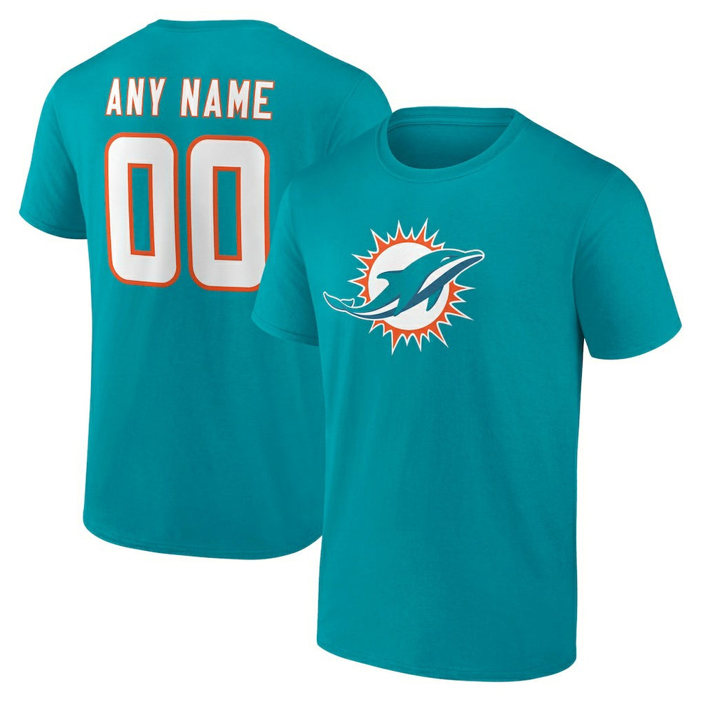 Miami Dolphins Team Authentic Personalized Name & Number T-Shirt