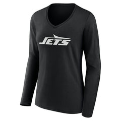 New York Jets Women's Team Authentic Personalized Name & Number Long Sleeve V-Neck T-Shirt